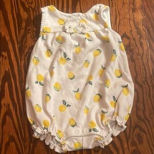 Janie and Jack Lemon Print Baby Romper - White and Yellow